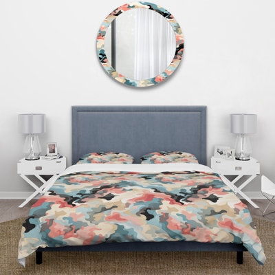 Soft Color Fusion Ideational Current Camouflage Duvet Cover