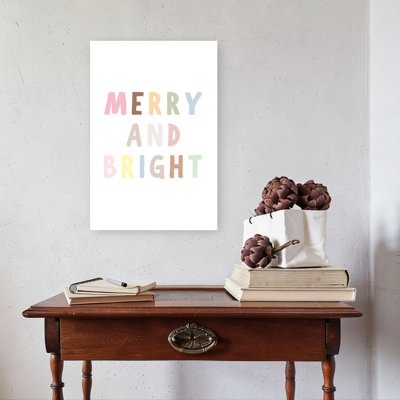 Merry And Bright Colorful Modern Abstract Wall Art Print 1 Piece Wrapped Canvas Wall Art