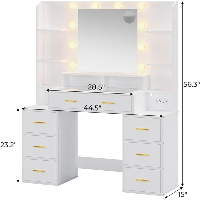 Coiffeuse Brooklet Garty, Blanc