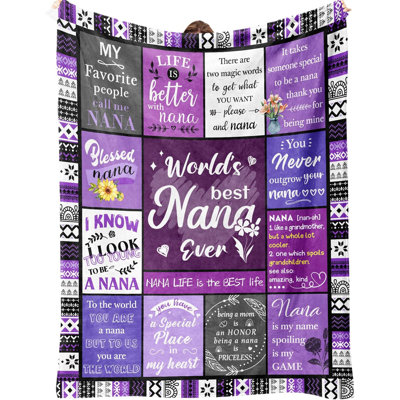 Cadeaux Nana, cadeaux d'anniversaire Nana de Grandkids, cadeau d'anniversaire pour Nanas, cadeau d'anniversaire de la fête des Mères grand-mère, couverture mauve réconfortante 30 po x 40 po