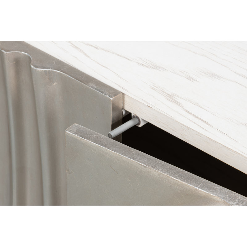 Capriole 86'' W Solid Wood, White/Silver