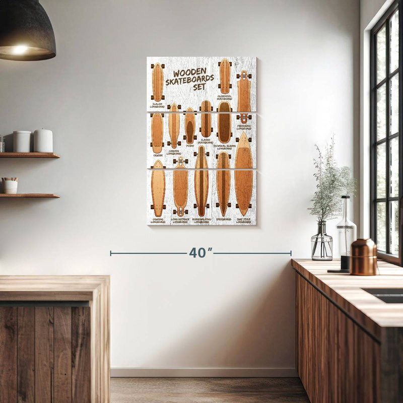 Charte de planche à roulettes en bois Senne