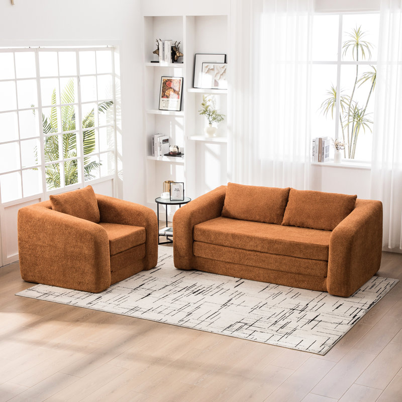 Upholstered 29.37 " Fabric Sofa Bed