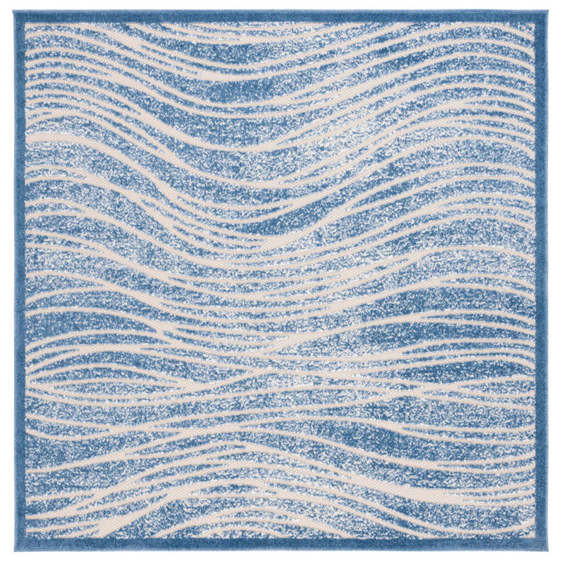 Cottage Performance Abstract Indoor/Outdoor Area Rug, Square 6'7"