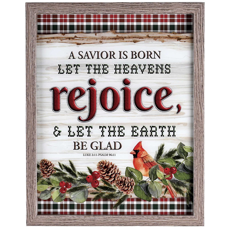 Framed Wall Art Savior Is Born Cardinal