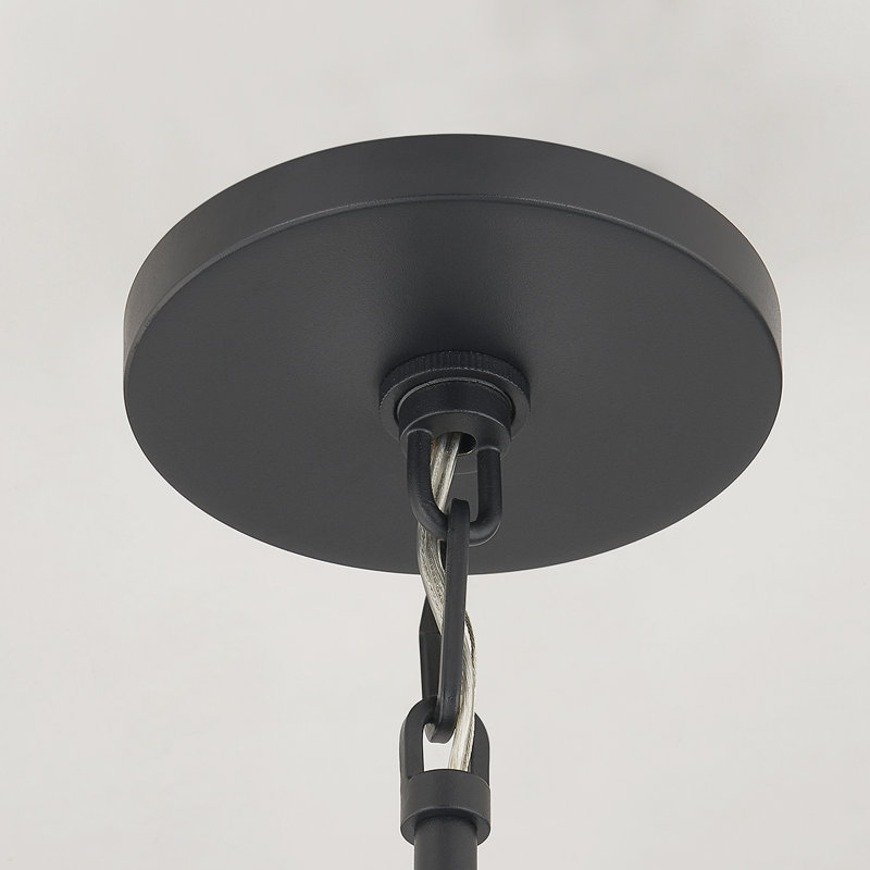 Luminaire suspendu 4 lumières, Noir texturé, H 24,5 po x l 15 po x P 15 po