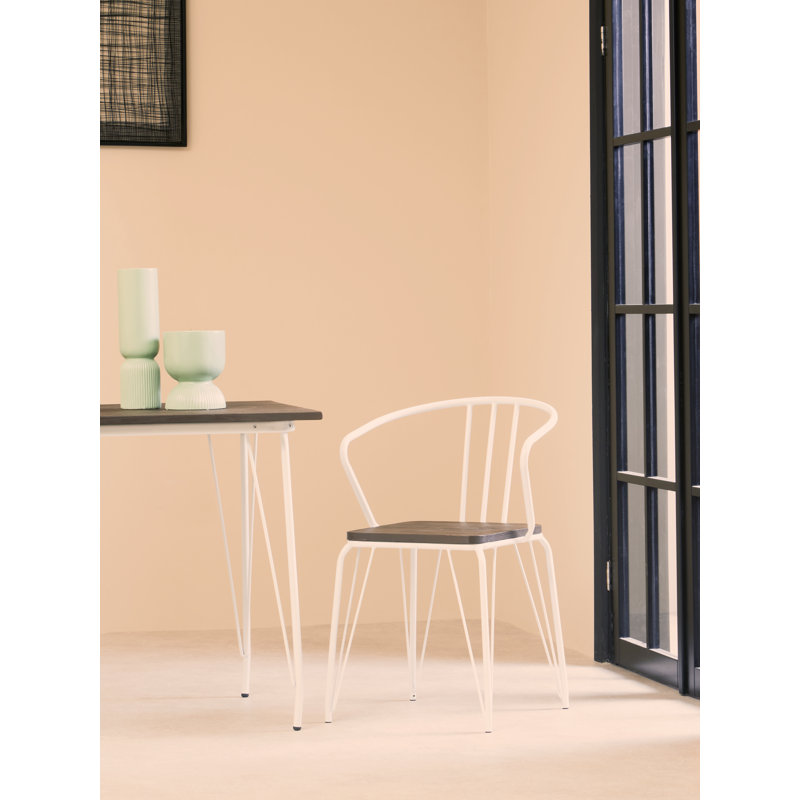 Wolfsberg 46cm H Metal Windsor Back Side Chair, Brown/White