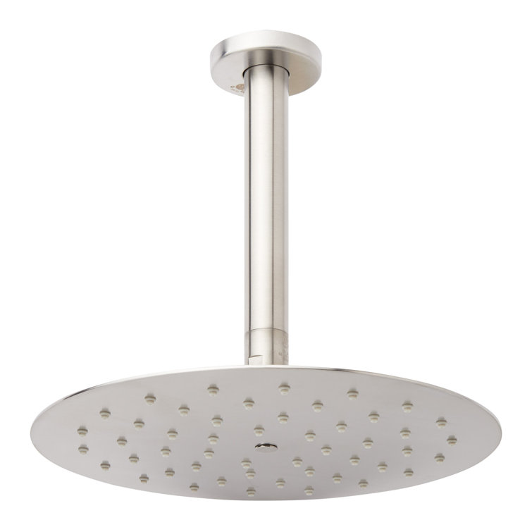 Signature Hardware 10" Contemporary Low Profile Shower Head with 12" Ceiling Mount Arm