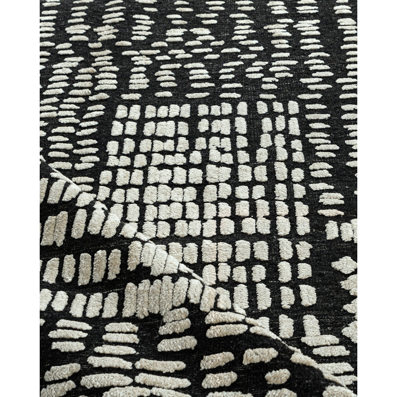 Hand Knotted Wool Geometric Area Rug in Ivory, Rectangle 10'3" x 13'11"