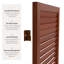 6 Ft. Tall Wooden Louvered Room Divider Walnut 3 Panel-1123949884-1123949886