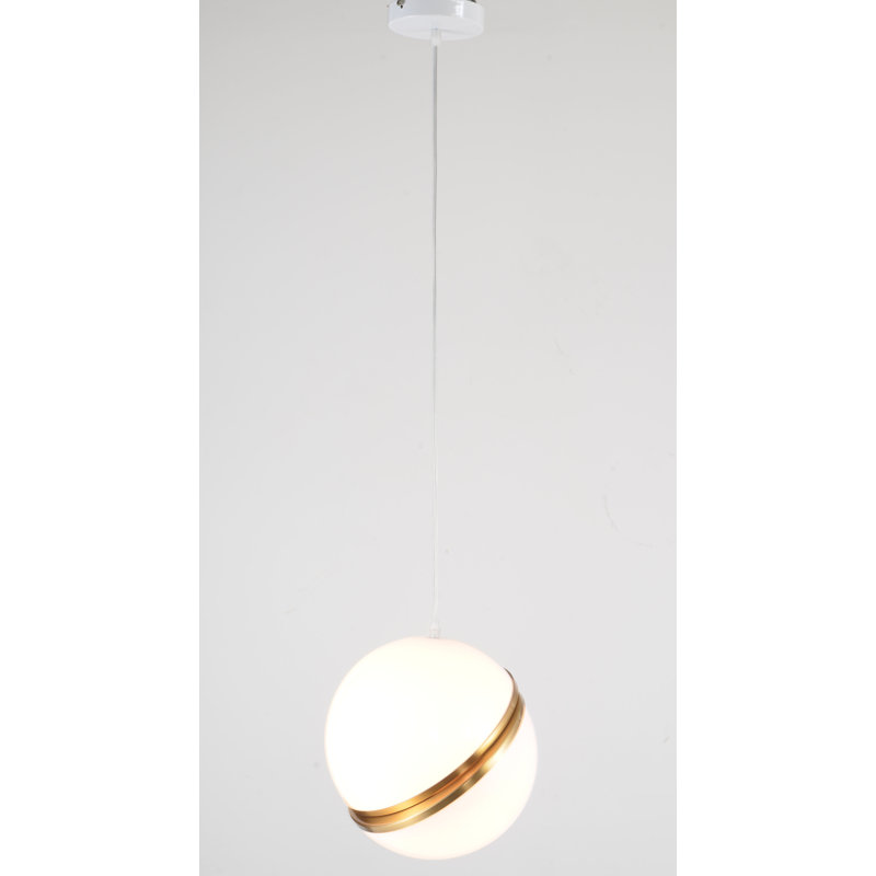 Luminaire suspendu en or 1 lumière Gottschalk, H 8 po x l 8 po x P 8 po