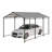 Metal Carport 10 ×15 Ft Heavy Duty With Galvanized Steel Roof, Metal Garage Canopy With Galvanized Steel Roof & Frame, Car Tent Outdoor Storage Shed For Car, Boats And Truck