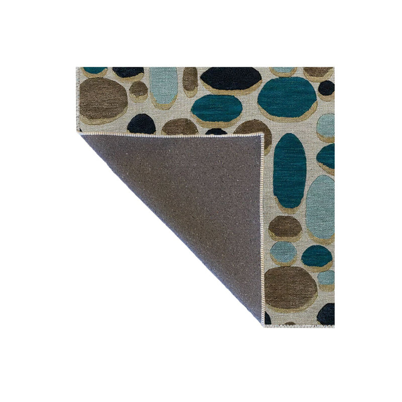 Beige Multicolor Abstract Mixed Shape Pattern Creative Modern Decorative Rug Machine Washable, Runner 3'3" x 6'7"