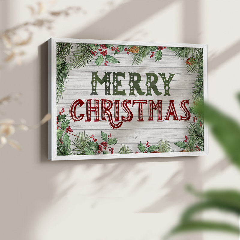 Verdure de Noël - reproduction encadrée - réaménageable, H 8 po x l 10 po, Blanc