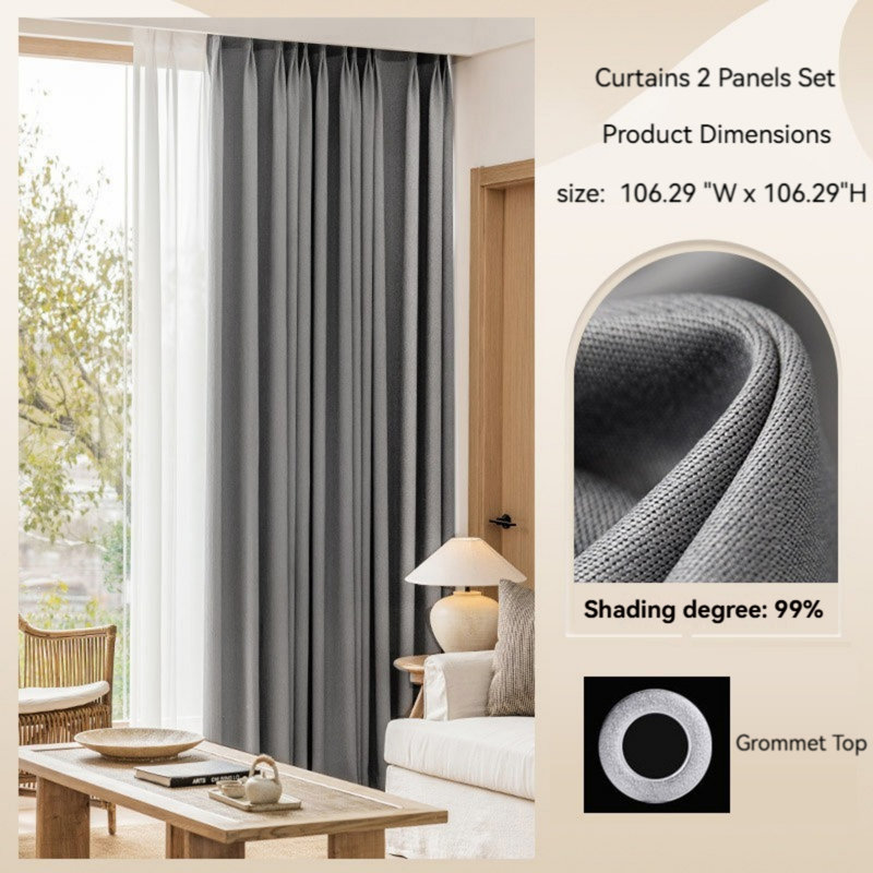 Curtain For Living Room Window Curtains For Bedroom 2 Panels, 106.29" W x 106.29" L