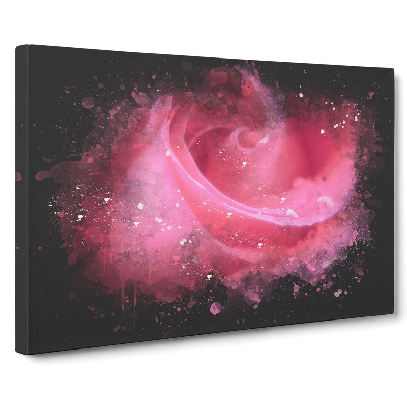 Pink Rose Flower Vol.8 - Wrapped Canvas Graphic Art, 40cm H x 60cm W x 3cm D