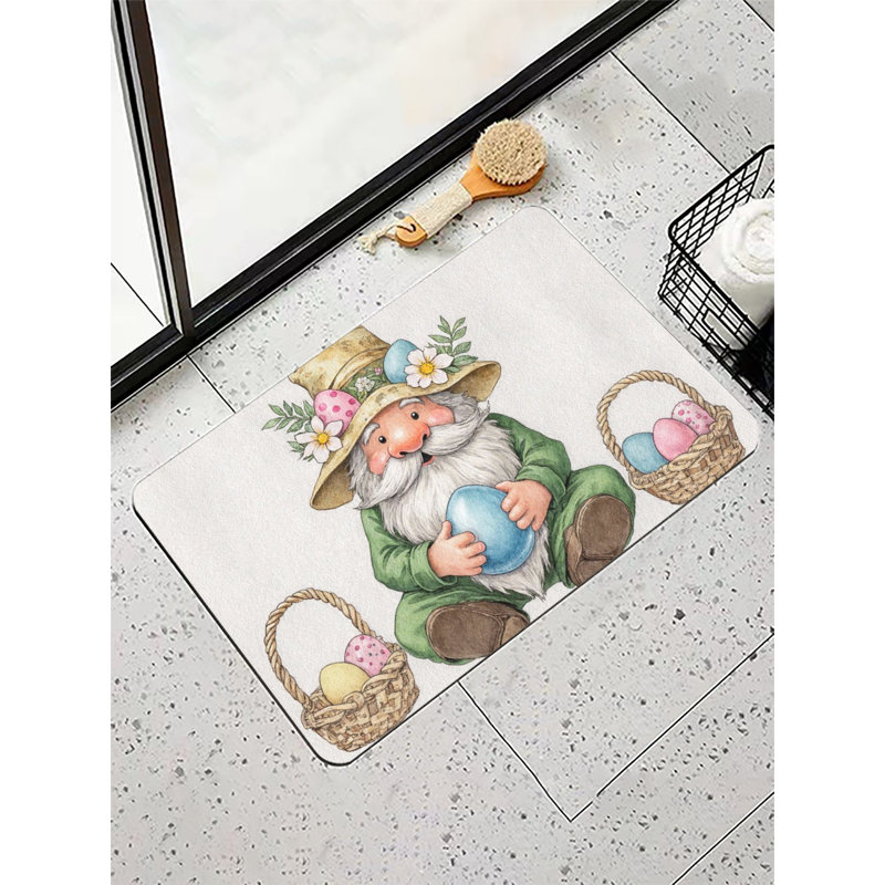 Easter Gnome with Eggs Bath Mat, 36 x 24 inch