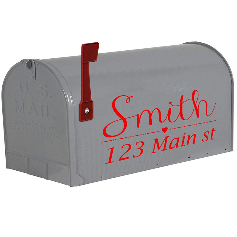 Couvercle de boîte aux lettres personnalisé autocollant, Rouge, Oui