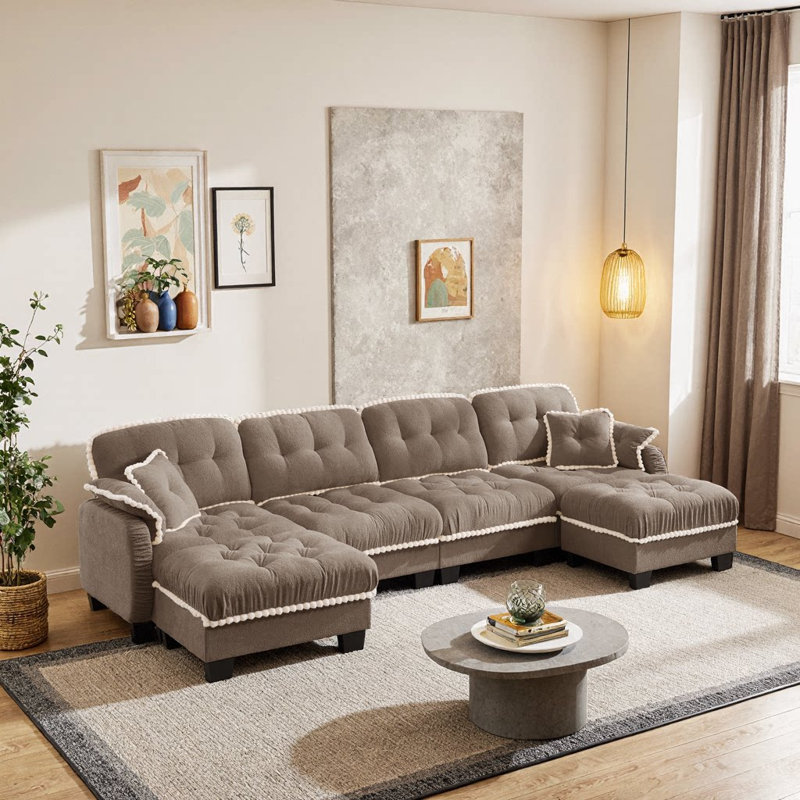 Canapé en U en chenille Lieber, Brown