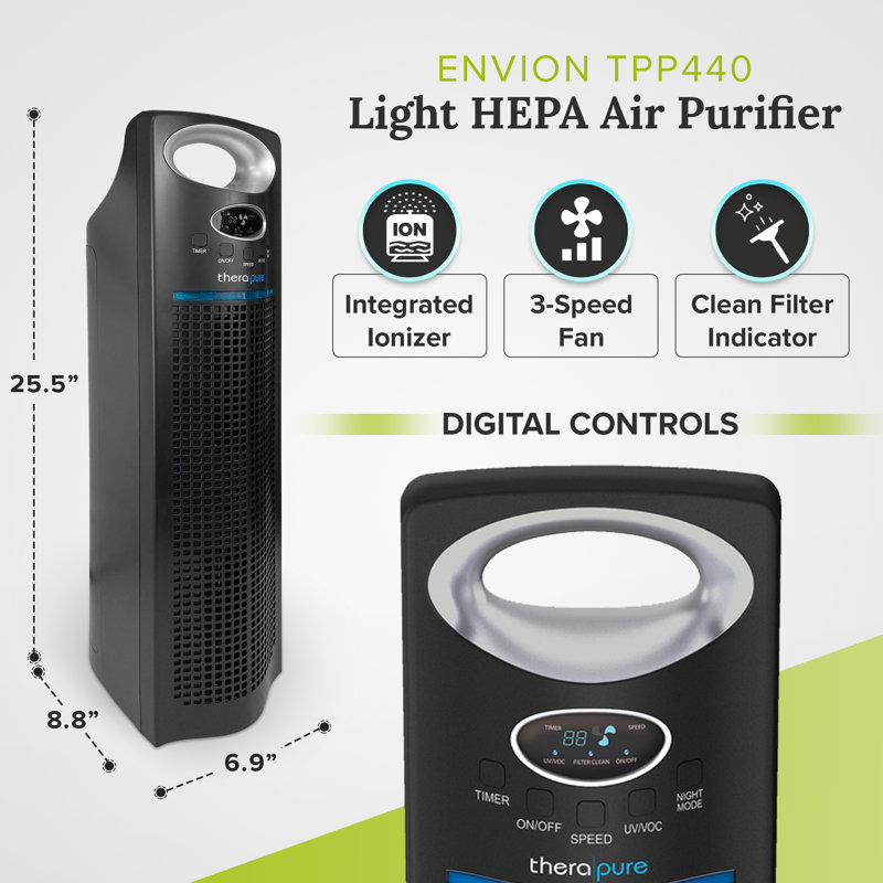 ENVION Therapure Medium/Large Room Air Purifier, Black