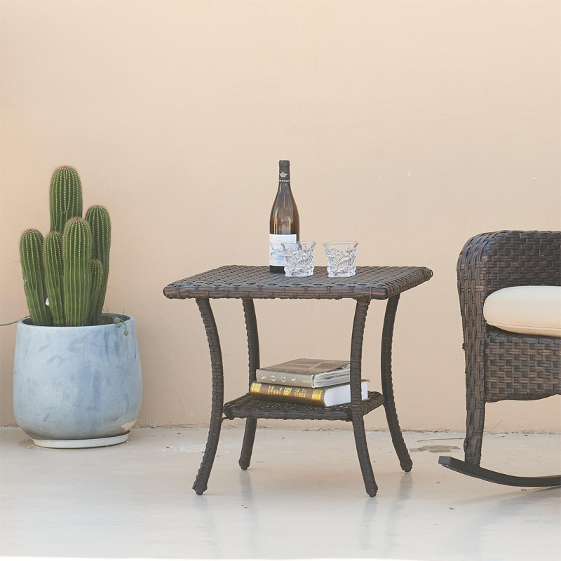 Javita Square Wicker Outdoor Side Table , 23.6'' in. W 23.6'' in. D