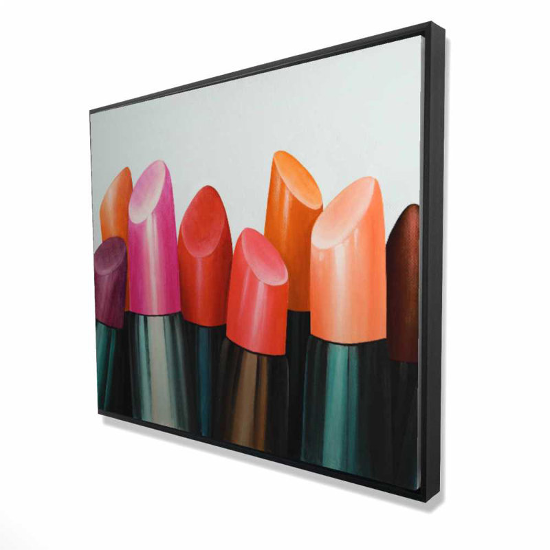 Rouge à lèvres accro - Beauté romantique encadrée, décoration sur toile