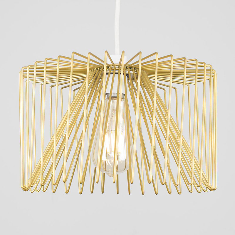 18cm H Metal Drum Pendant Shade ( Spider ) in Gold