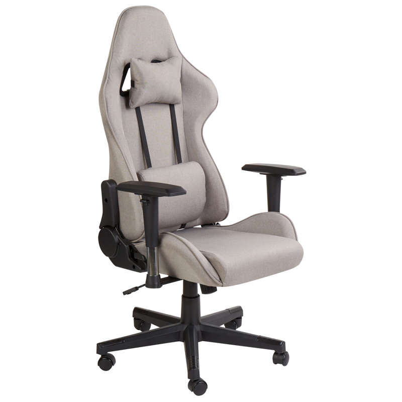 Inbox Zero Adjustable Reclining Ergonomic Swiveling PC & Racing Game Chair, Taupe
