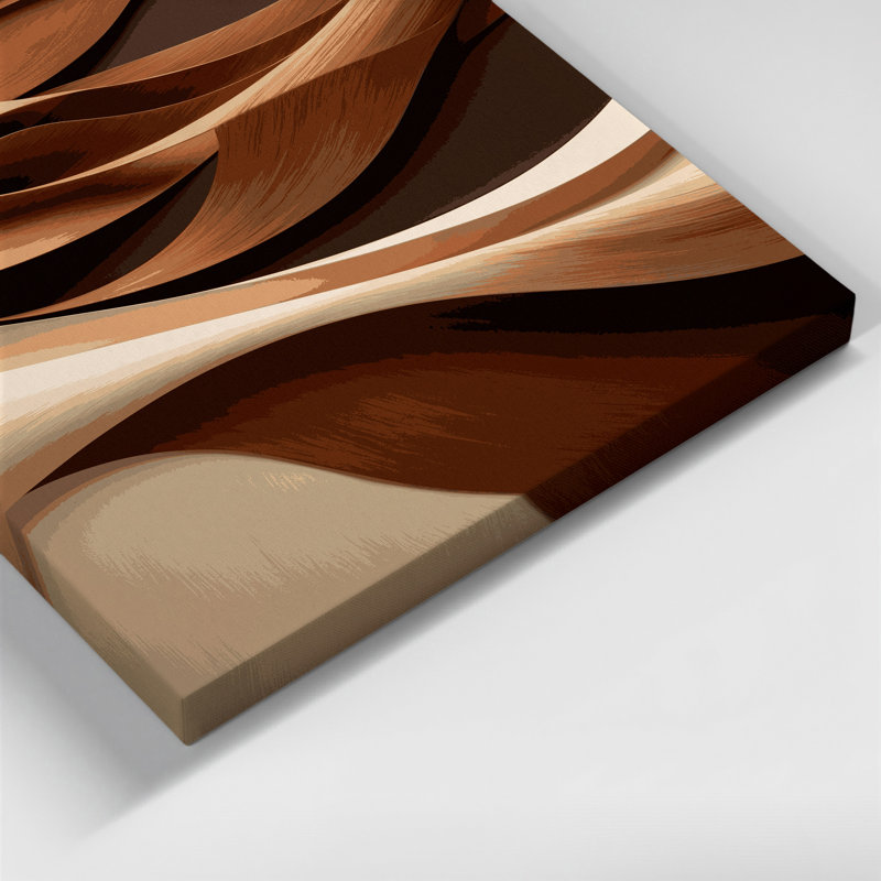 Paysage abstrait 18, art mural sur toile brune, H 14 po x l 11 po