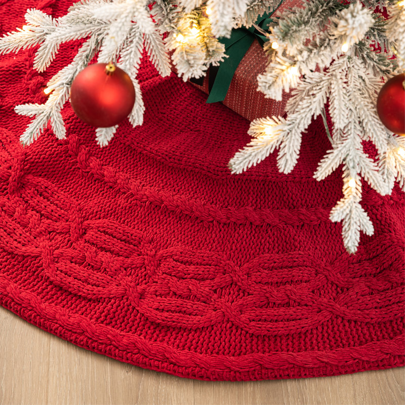 Red Knit Tree Skirt