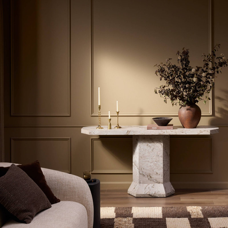 Garey Argos Console Table-Sand Marble