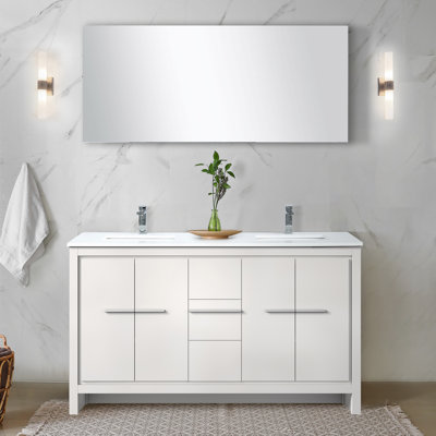 Ensemble de miroir de meuble-lavabo double 60 po x P 20 po Lafarre