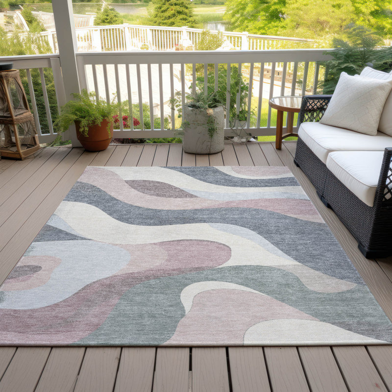 Tapis tourbillon intérieur / extérieur lavable à la machine Husby ACN2186, Rectangle 5 pi x 7 pi 6 po