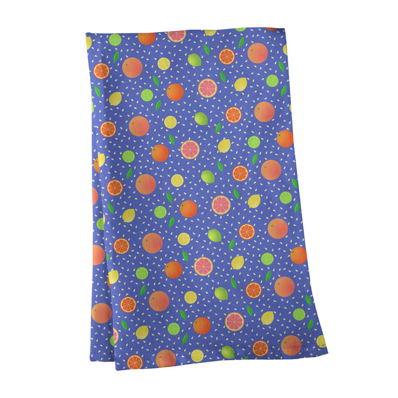 Serviette de thé à motif de fruits à agrumes Mcguigan, Polyester sergé, Mauve