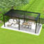 Pergola à persiennes avec cadre en aluminium 10 x 19 pi et persiennes en acier-124670069