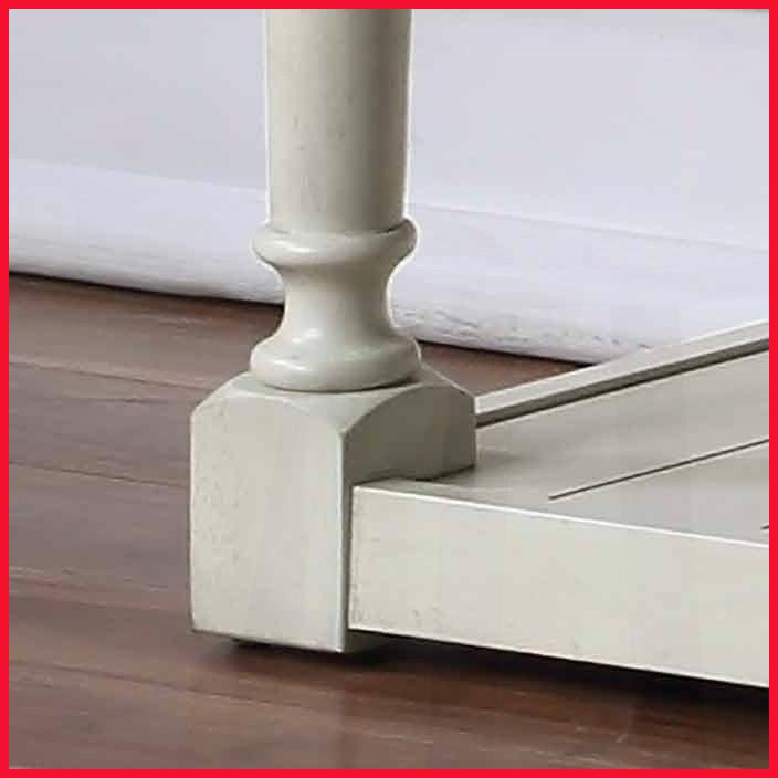 Table basse style chalet - Finition albâtre blanc avec tiroir caché Bois franc