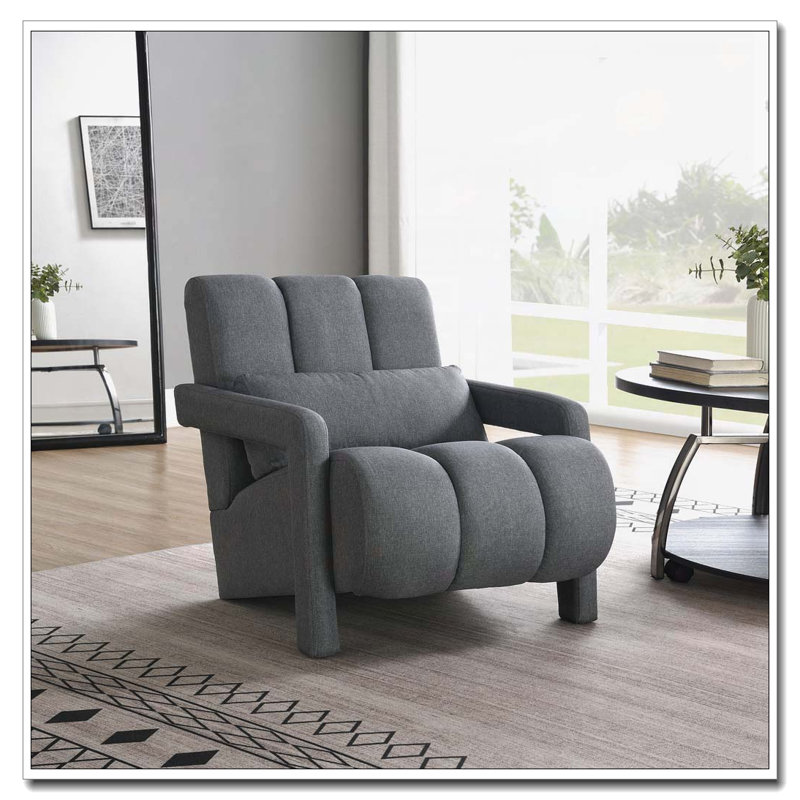 Fauteuil d'appoint en tissu de lin, Marine
