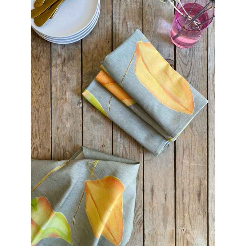 Ensemble de serviettes de table: Trois lanternes sur fond gris
