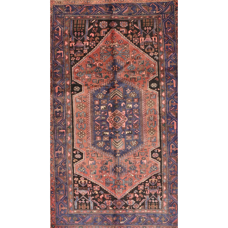 Tapis traditionnel rouge / noir Sayachith, Rectangle 4 pi x 6 pi