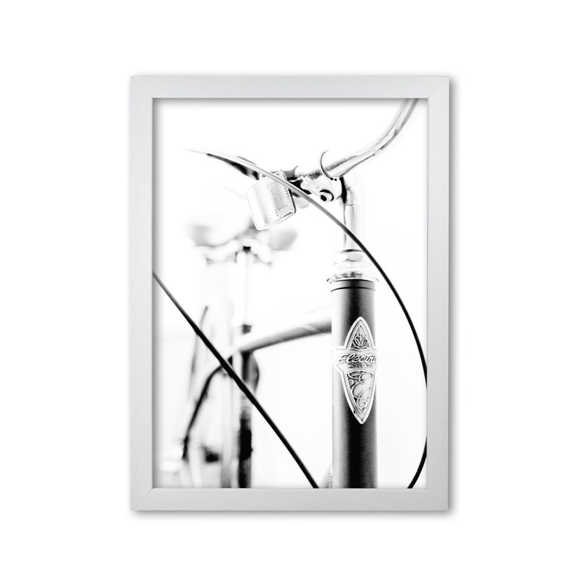 Retro Bike Frame 1 Piece Wall Art, 42 cm H x 30 cm W x 5 cm D, White Grain Frame