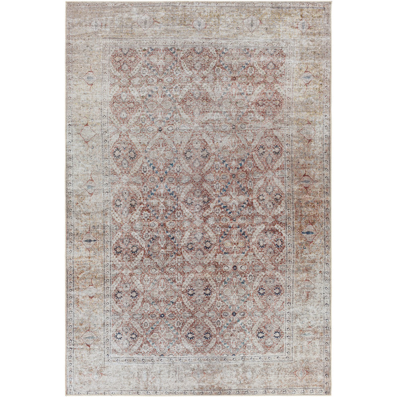 Tapis oriental rouille / crème Isabella, Rectangle 5 pi 3 po x 7 pi 3 po
