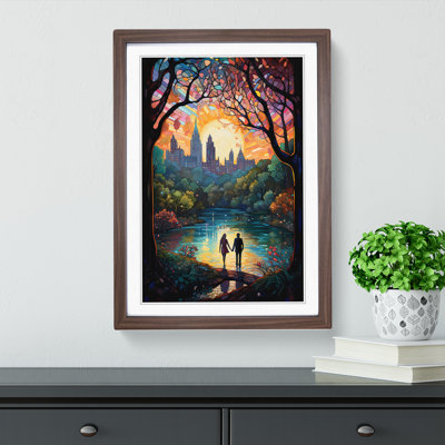Central Park Nouveau - Single Picture Frame Print on Wood