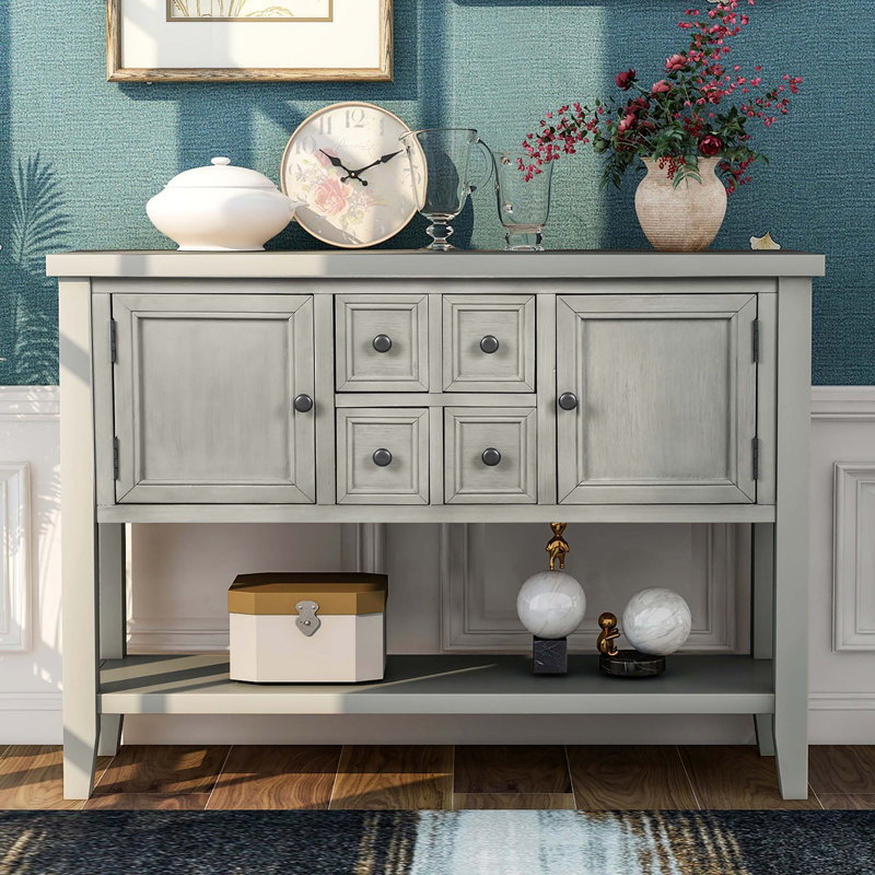 Console de 46 po Analeesa, Gris antique, Gris antique