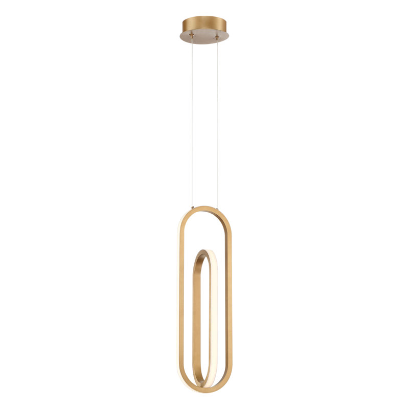 1 - Light Gold LED Pendant, Satin Gold