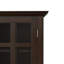 Armoire de rangement bas de style transitionnel en bois massif avec portes vitrées et tablettes réglables Acadian-742372081-676016431