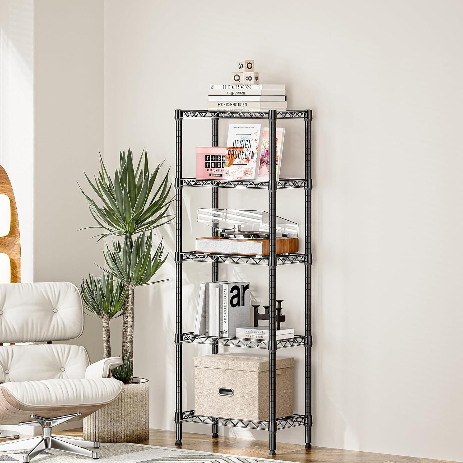 Rebrilliant 450 Lbs Storage Shelves 5 Tier Shelving Units For Storage