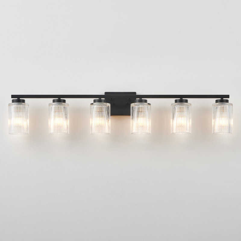 Collection de luminaire Lurigid, H 8,3 po x l 43,25 po x P 5,75 po, Noir, Six lumières