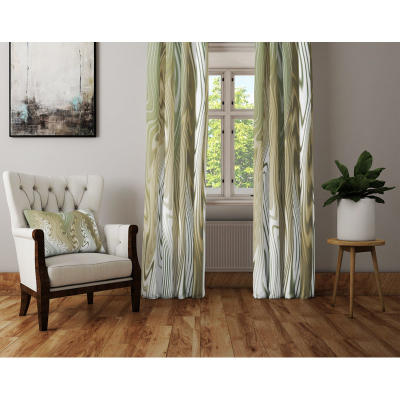 Panneaux de rideaux ondulés abstraits, L 20 po x L 61 po