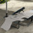 Folding Lounge Chair w/ Reclining Back, Tanning Chair, Cream White