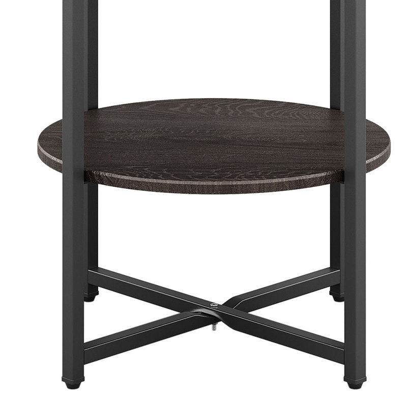 Michalitsa Cross Legs End Table, Walnut Top/Walnut  Base
